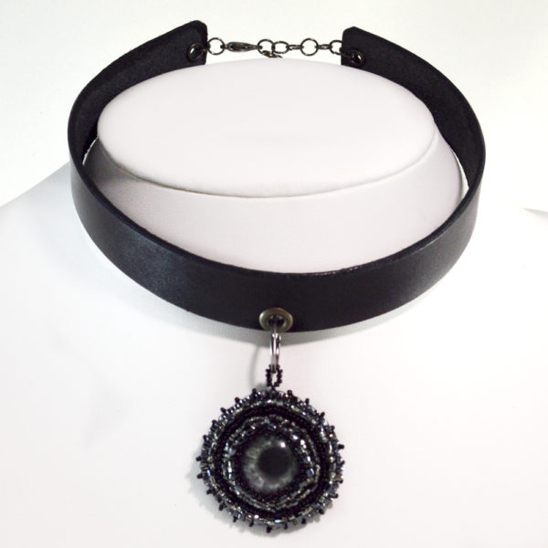 Black Gothic Choker Eye Pendant (Made to Order) - Twisted Pixies