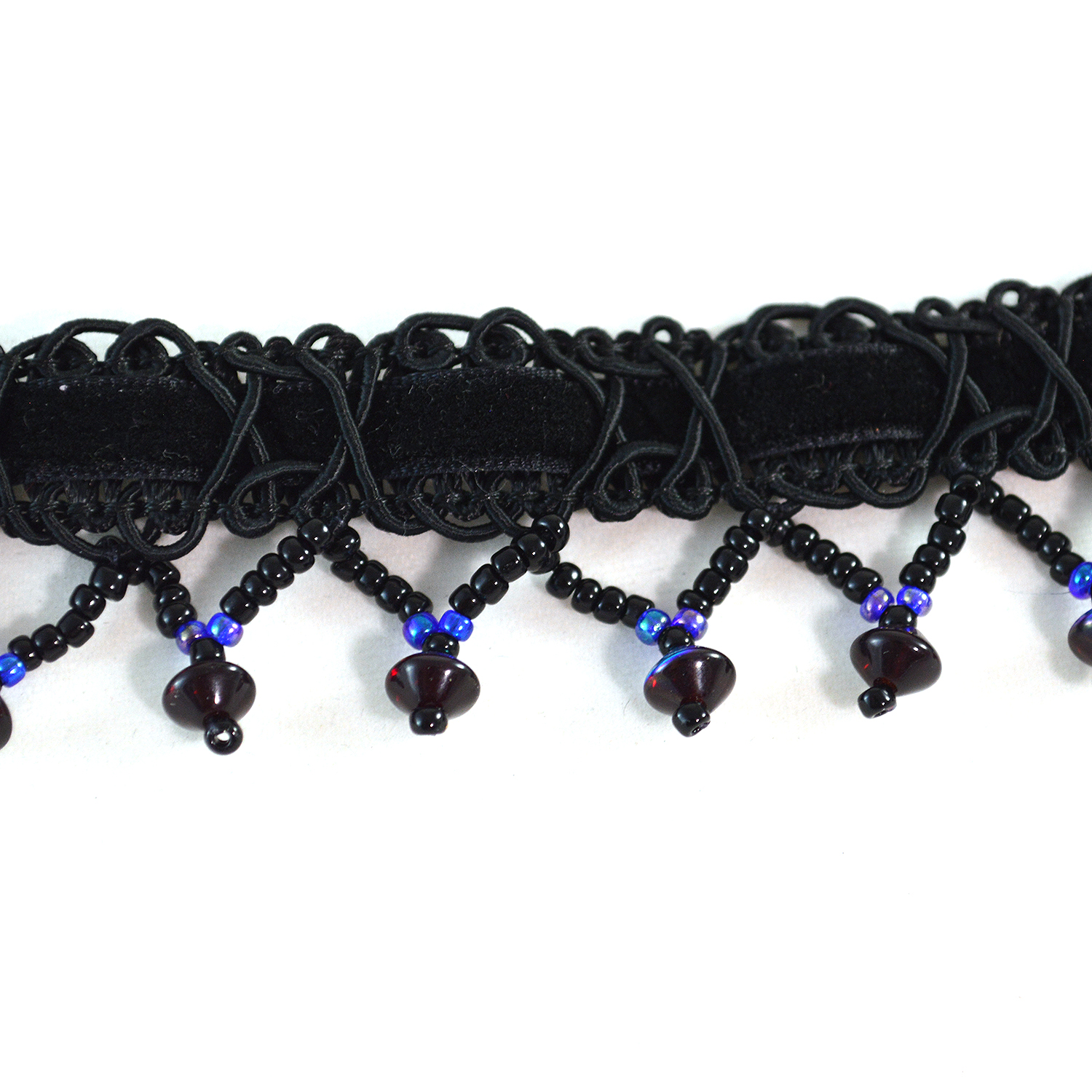 Gothic Lace Choker in Black and Blue - Twisted Pixies