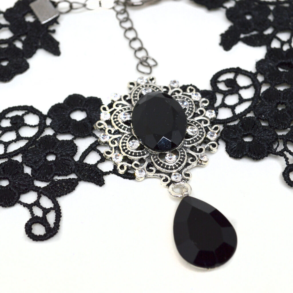 Gothic Black Victorian Lace Choker - Twisted Pixies