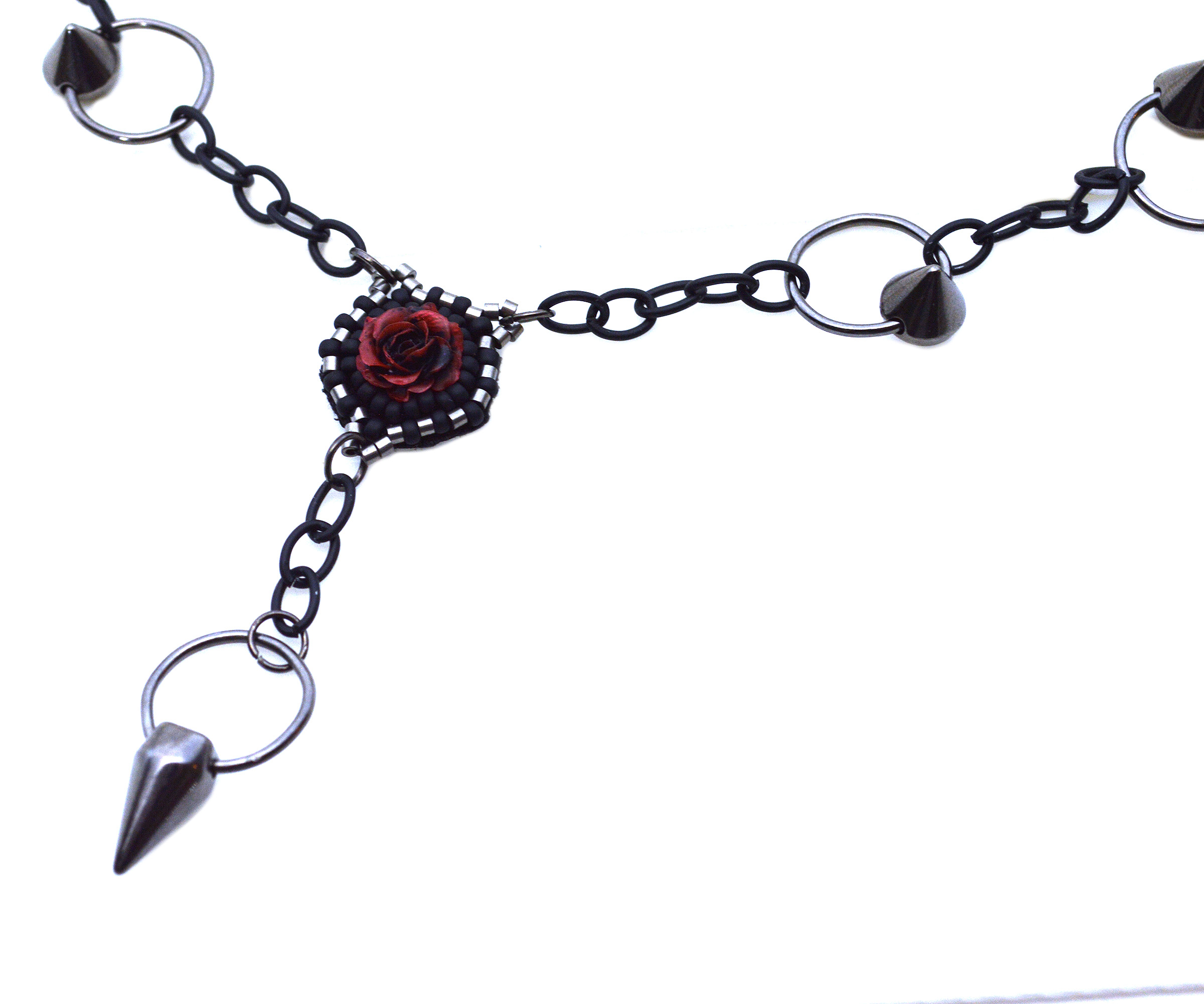 Rebel Rose Spike Necklace Riot Gear Jewelry (1)