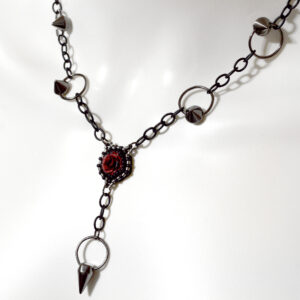 Rebel rose spike necklace